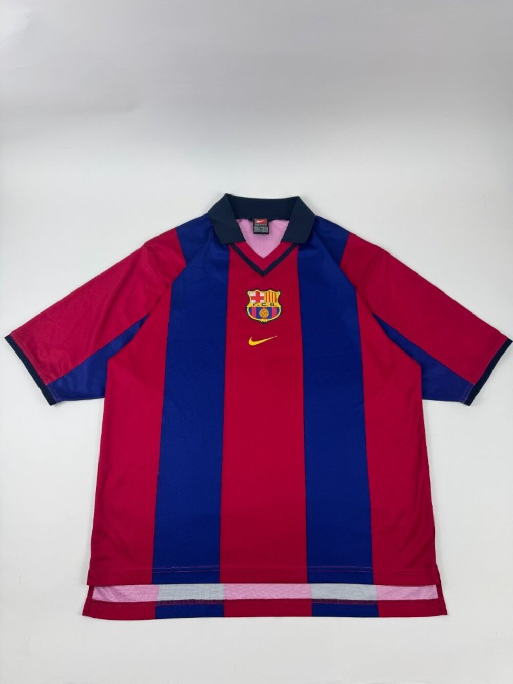 Vintage 2000-01 Barcelona Home Soccer Jersey Nike Team Tag Football Shirt Size M